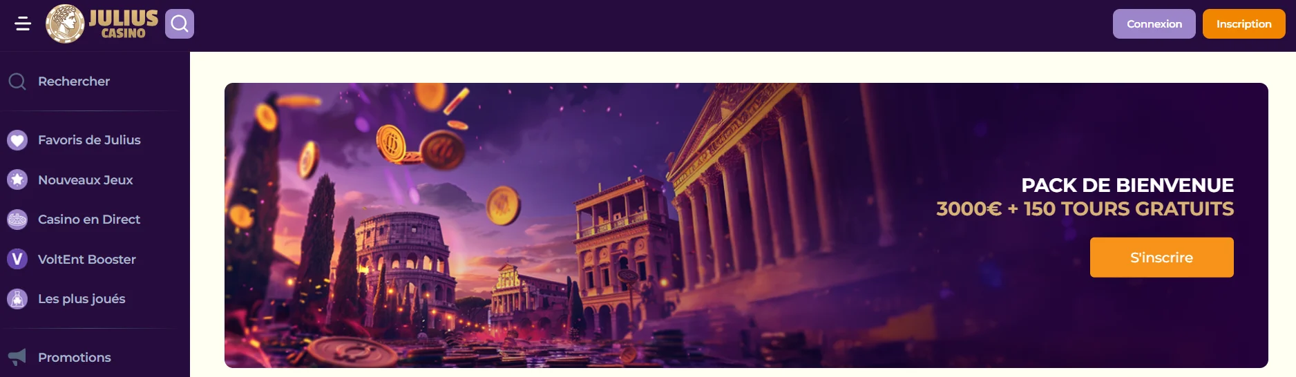 Julius Casino : bonus de bienvenue